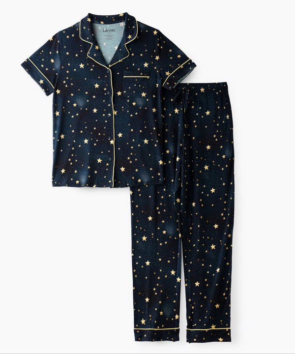 Women's Stars Button Up Pajama Set