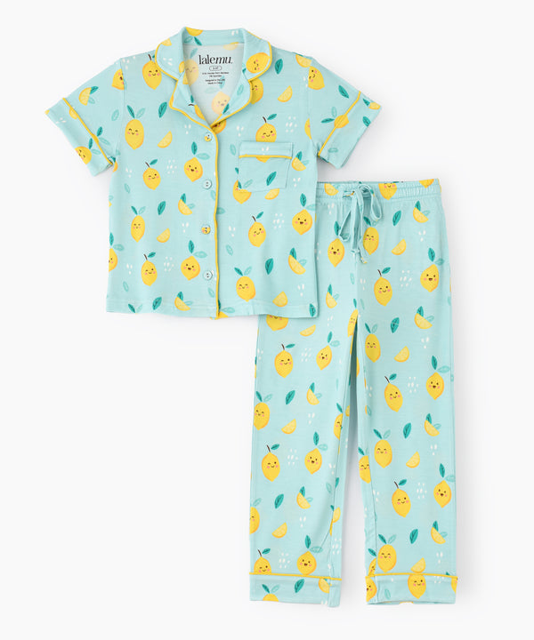 Kids' Lemon Button Up Pajama Set